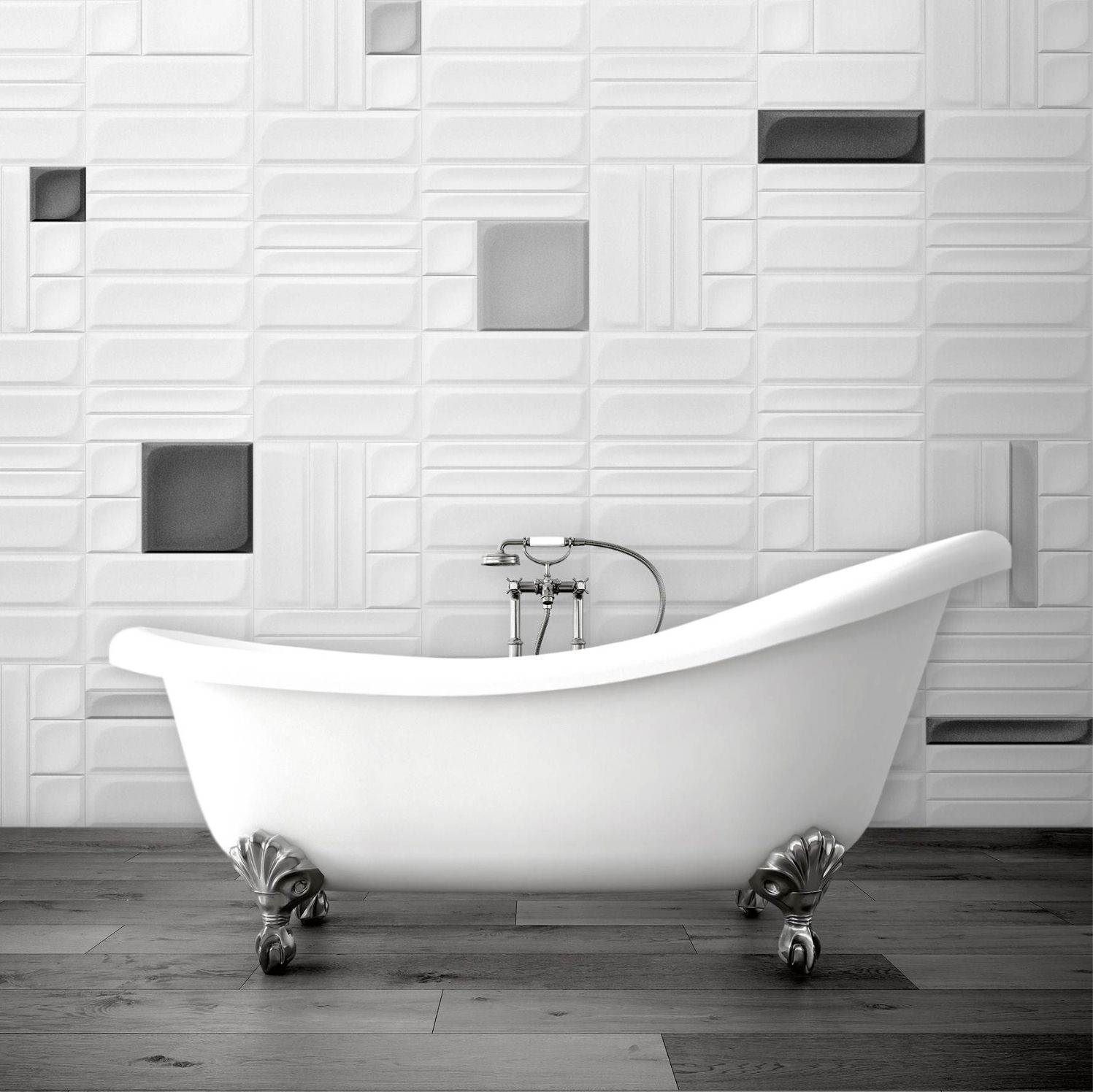 DOT I - WHITE GLOSSY 3D | Stones & More | Finest selection of Mosaics, Glass, Tile and Stone
