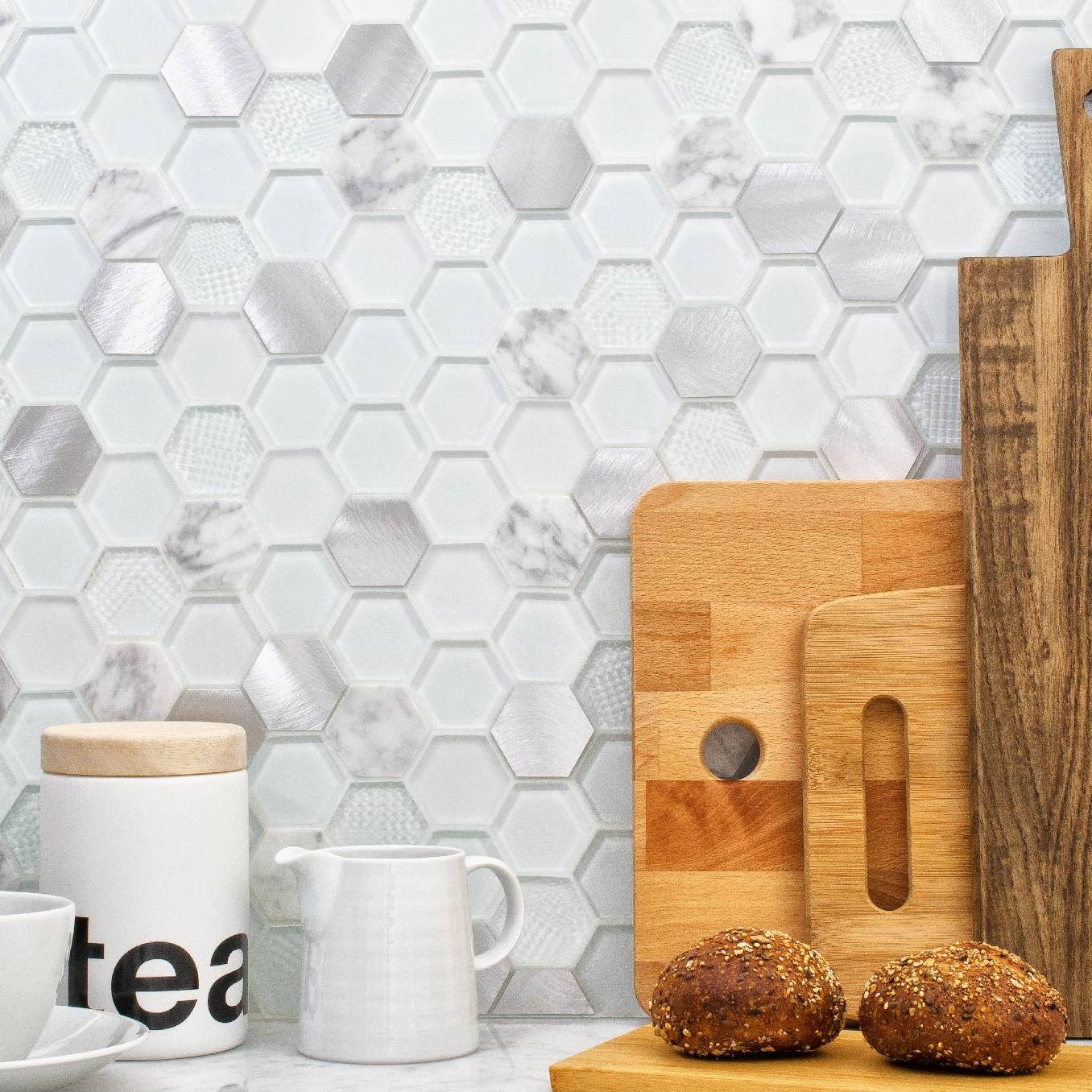 Hexagon_2_G | Stones & More | Finest selection of Mosaics, Glass, Tile and Stone