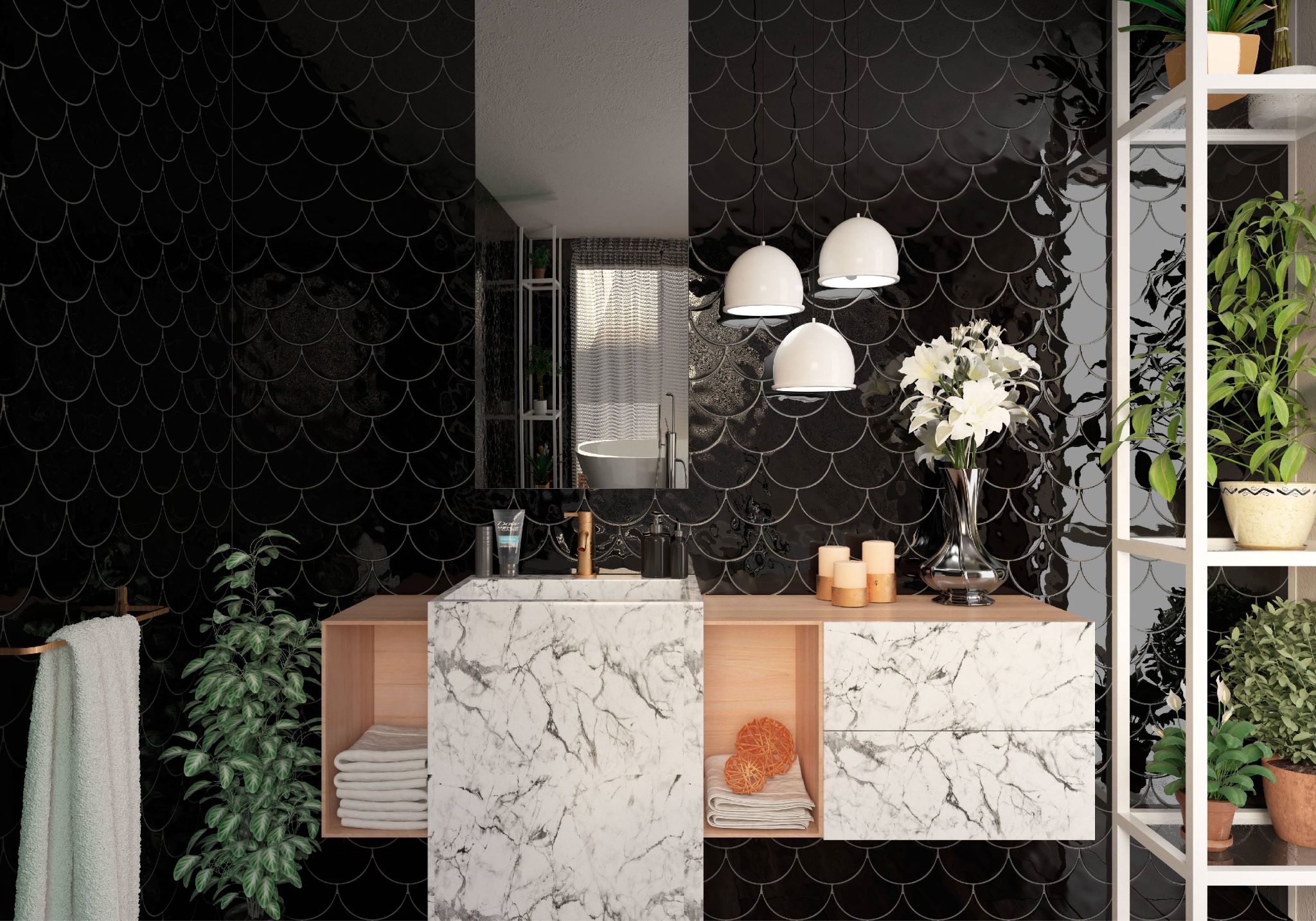 Monochrome Drop Black | Stones & More | Finest selection of Mosaics, Glass, Tile and Stone