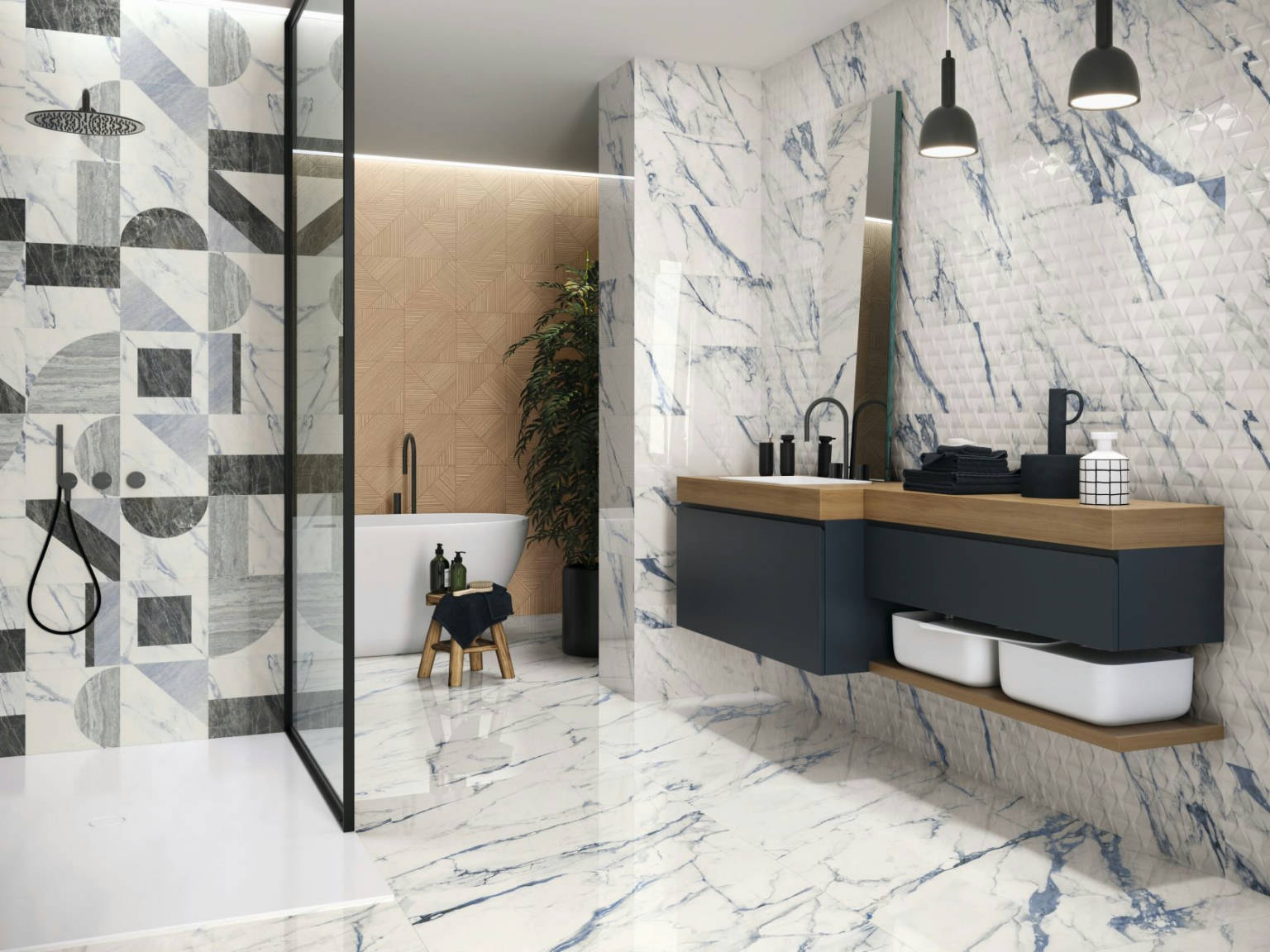 Firenze 9543 Blue Relieve | Stones And More | Finest selection of Mosaics, Glass, Tile and Stone